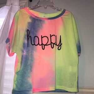 Bright tie dye crop top